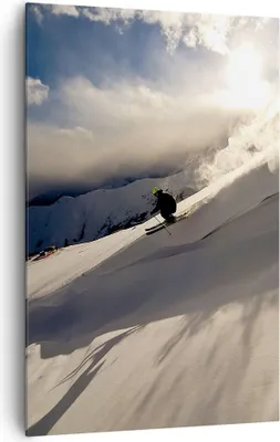 Produktbild von Bild auf Leinwand - Leinwandbild - Einteilig - Berge Ski Winter - 80x120cm - Wand Bild - Wanddeko - Wandbilder - Leinwanddruck - Wanddekoration - Leinwand bilder - Wandbild - PA80x120-0511