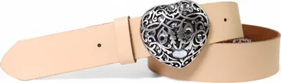 Produktbild von FRONHOFER Damen Ledergürtel mit funkelnder Strass Herz Gürtelschnalle 4 cm, echt Leder