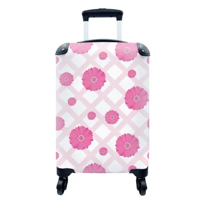 Produktbild von MuchoWow® Koffer Handgepäck Trolley Rollkoffer Kleine Reisekoffer mit 4 Rollen - Blumen - Muster - Pastell - Cabin Size < 55x40x23 cm & 55x40x20 cm - Fotokoffer - Kabinenkoffer - Boardgepäck - Reise-Box - Reisekoffer - Reisegepäck - Koffer mit Bild - Trolley für Kinder