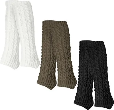 Produktbild von 3 Paar Stulpen Damen Leg Warmers Beinwärmer Frauen Mädchen Winter Beinstulpen Damen Stricken Legwarmers für Winterwärmer