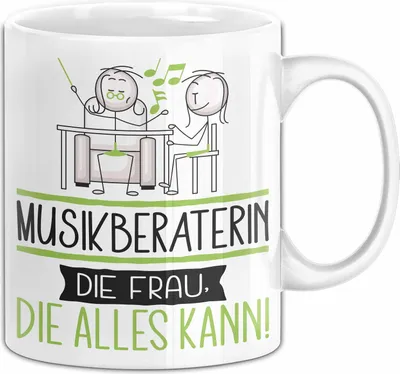 Produktbild von Musikberaterin Geschenk Tasse Becher Die Frau Die Allen Kann Geschenkidee für eine Musikberaterin Lustig (Weiß)