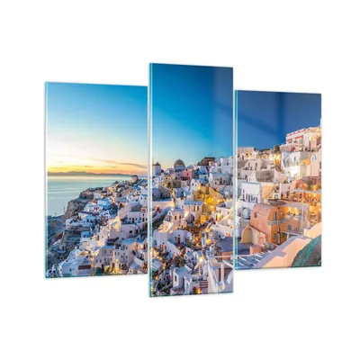 Produktbild von Bilder auf glas - Griechenland Insel Sommer - 130x100cm - Glasbilder - Wandbilder - Kunstdruck - zum Aufhängen bereit - Wanddekoration aus Glas - Glas Bilder - Wandbild auf Glas - GCB130x100-4062