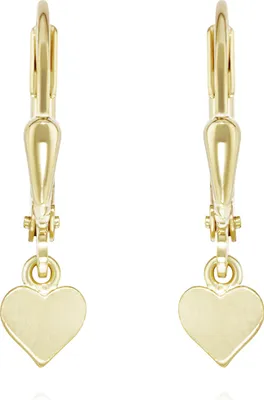 Produktbild von NKlaus Paar Brisur Herz Ohrhänger 333 Gelb Gold 8 Karat matt 6x5mm Damen Ohrringe 11963