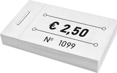 Produktbild von CombiCraft Wertmarken Block Weiß € 2,50 - 5 Blöcke á  50 Abrisse