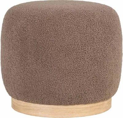 Produktbild von House Collection Bouclé Pouf Ø 44 cm Emilie Braun