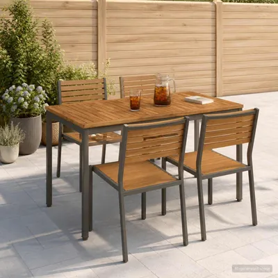 Produktbild von Möbel Gartentisch Natur und Kaffee 108,5 x 55 x 75 cm - Gartentische &17497