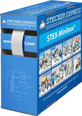 Produktbild von 136368 STEX24 Schrumpfschlauch 2:1, Minibox mit 8,5m, weiß 12,7/6,4mm, 1/2 Zoll, WSB2 Schrumpftemperatur mind. 110°C,
