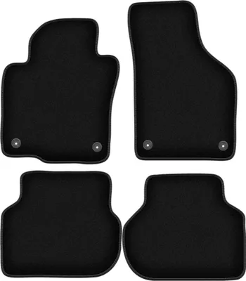 Immagine prodotto di Tappetini in velluto per Volkswagen Jetta VI (2010-2018, berlina, station wagon, variant) neri, set 4 pz, con fissaggi