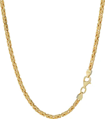 Produktbild von Collier 45cm Königskette 925 Silber Gelb Gold vergoldet 4 fach diam. Halskette