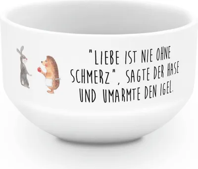 Produktbild von Mr. & Mrs. Panda schälchen Hase Igel - Weiß - Geschenk, schale, Liebe Spruch, Gute Laune, Obstschale, Herzschmerz, reisschale, dessertschale, Trösten, Suppenschüssel