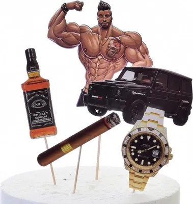 Image de Topperies pour décorer les gâteaux FACET WHISKEY  set  5 pièces