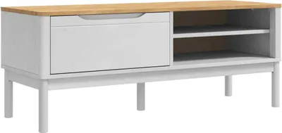 Produktbild von vidaXL Flurbank FLORO Weiß 115 x 40 x 45 cm Massivholz Kiefer