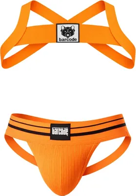Image de Barcode Berlin - Sous-vêtement Hommes - Multipack 1x Andreus Jockstrap + 1x Harness Leonsh Neonorange - Taille S