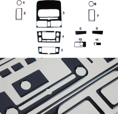 Image de Décoration intérieure Cockpit pour Toyota Avensis 2003-2008 Piano Noir Optique 11pcs