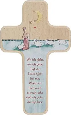 Produktbild von Kinderholzkreuz "Guter Hirte" 11 x 18 cm / Buche natur bedruckt