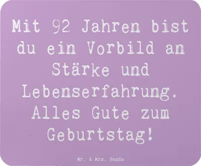Produktbild von Mr. & Mrs. Panda Mousepad Spruch 92. Geburtstag Wunder - Lavendeltraum - Geschenk, Mauspad, Glückwunsch, Mouse Pad, laptop, 92 Jahre, pc mausunterlage, mousematte, Feier
