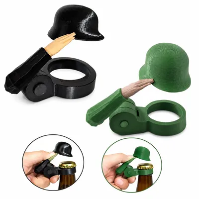 Produktbild von Soldat Salut Bierflaschen Helm, 2026 Bierflaschenverschluss Soldatengruß, Insektenschutz, Dekorativ & Geschenkidee (Schwarz+Grün)