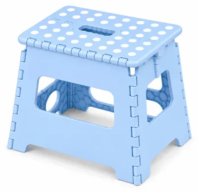 Produktbild von Klapphocker, Klapptritt 27 cm faltbar bis 150kg Hellblau - Allrounder, KI-generiertes Bild