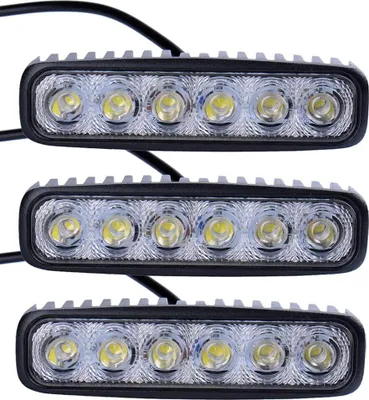 Produktbild von Greenmigo 3X 18W LED Arbeitslicht Offroad Flutlicht Spotlight Reflektor 12V 24V Scheinwerfer Arbeitsscheinwerfer 1600LM IP67 Wasserdicht Schwarz Aluminium Druckguss
