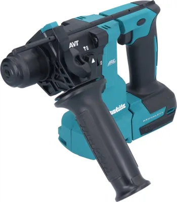 A cordless rotary hammer drill is shown against a white background.