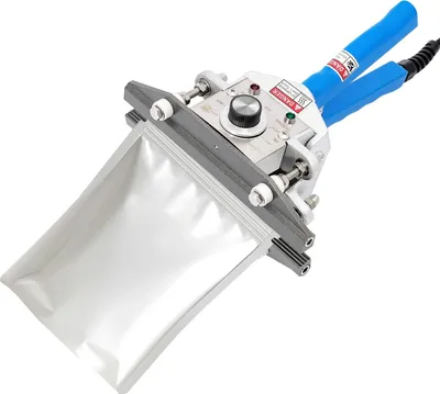 Image de Soudeuse à film - Soudeuse manuelle pour sachets - 300 W - Largeur de soudure : 200 mm - Température réglable - Pour aliments/snacks/café - 220 V - Prise européenne - Bleu
