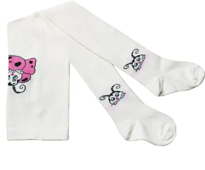 Produktbild von Kinderstrumpfhosen für Mädchen aus Baumwolle Marienkäfer Creme Größe 74