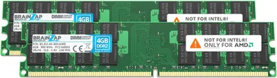 Obrázok produktu pre BRAINZAP 8 GB DDR2 RAM DIMM PC2-6400U 2Rx16 800 MHz 1,8 V CL6 Pamäť pre PC AMD (2x 4 GB)