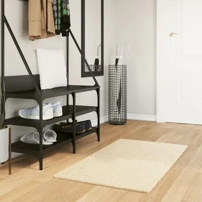 Produktbild von Teppich HUARTE Kurzflor Weich und Waschbar Creme 60x110 cm , Designerteppiche 2024 Neu