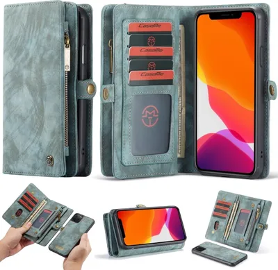 Produktbild von CaseMe 008 2-in-1 Klapphülle für iPhone 11 Pro Max - 8 Kartenfächer Kunstleder Blau