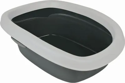 Produktbild von Trixie Katzentoilette Carlo mit Rand, Gr. 1: 31 × 14 × 43 cm, grau/hellgrau
