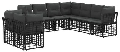 Produktbild von vidaXL Outdoor-Sofagarnitur Schwarz Polyester
