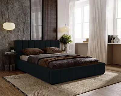 Obrázek produktu pro Manželská postel 180x200 s úložným prostorem CULPEPER - černá