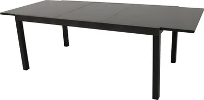 Produktbild von TPFGarden AUSZIEHTISCH Ashford 200/300x110cm - Gartentisch aus pulverbeschichtetem Aluminium, Farbe: anthrazit. Tischplatte aus Sicherheitsglas, schwarz. DasVerlängerungselement befindet sich zum Ausklappen unter der Tischplatte. BxTxH: 110x200/300x75 cm