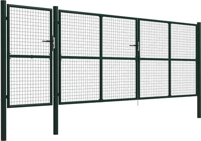 Produktbild von vidaXL Gartentor aus Stahl 500 x 150 cm Grün