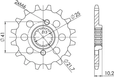Immagine prodotto di Pignone Passo 520 - Z 14 Denti (Dis.20509)