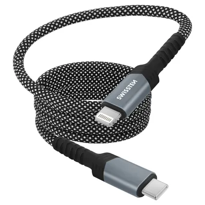 Produktbild von Swissten 71551020, 1 m, USB C, USB C/Lightning, Schwarz