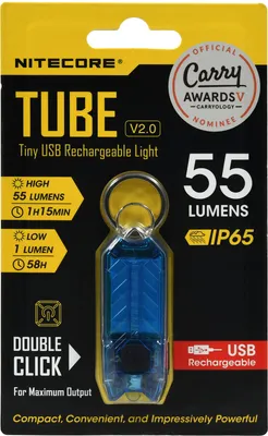 Produktbild von Nitecore TUBE 2.0 Mini LED Taschenlampe, mit Micro USB, 55 Lumen, blau