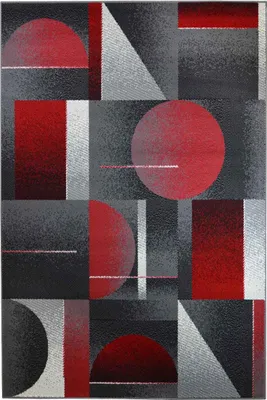 Produktbild von Teppich, DESIGN, 160x230 cm, GRAU-ROT | GalleriaFarah1970