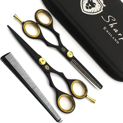 Image de Ciseaux de coiffure professionnels - 14 cm - Noir - Acier inoxydable japonais