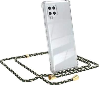 Produktbild von EAZY CASE Handykette kompatibel mit Samsung Galaxy A42 5G, Handyhülle mit Umhängeband, Handykordel, Schutzhülle Clear, Band in Grün