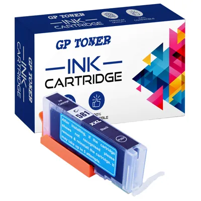 A product shot of an ink cartridge and its packaging.