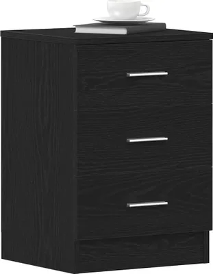Immagine prodotto di Comodino Rovere Nero 38x35x55 cm in Legno Multistrato
