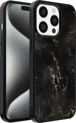 Produktbild von Handyhülle passend für iPhone 15 Pro mit Marmordruck - TPU backcover case marble design - Schwarz