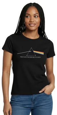 Produktbild von Spreadshirt Pink Floyd The Dark Side Of The Moon Mit Text Frauen T-Shirt, M, Schwarz