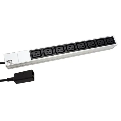 Obrázek produktu pro BACHMANN 19" napájecí panel 1U, 8x zásuvka IEC320 C19, vidlice IEC320 C20, 2m (333.815) (19.07.1203)