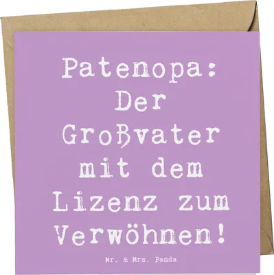 Produktbild von Mr. & Mrs. Panda Grußkarte Spruch Patenopa Verwöhnung - Lavendeltraum - Geschenk, Großvater, Glückwunschkarte, Weihnachten, Wertschätzung, Klappkarte, Opa, Geburtstage