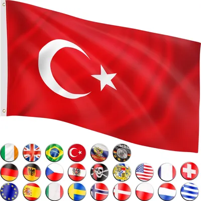 Produktbild von FLAGMASTER Fahne Flagge mit Metallösen, Fahnen Flaggen 120 x 80 cm Türkei