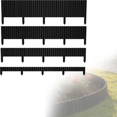 Obrázek produktu pro LZQ Dřevěné ohraničení záhonů, flexibilní, 40 × 200 cm, antracitová barva Rollborder Ohraničení trávníku, dekorativní zahradní plot