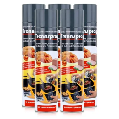Produktbild von 5 x 600ml Boyens Back Trennspray - Zum Grillen, Braten & Backen - Antihaftspray, Non Stick Spray für Grillroste, Plancha und Teppenyaki Grills