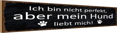 Produktbild von vianmo Holzschild 10x46 cm aber mein Hund liebt mich Spruch Zitat